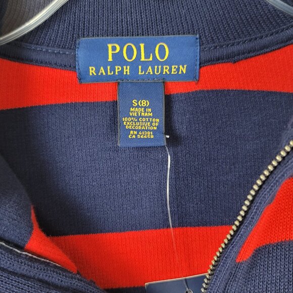 20250110 Polo Ralph Lauren Stripes Pullover Sweater Quarter Zip Size 8 - Picture 7 of 9